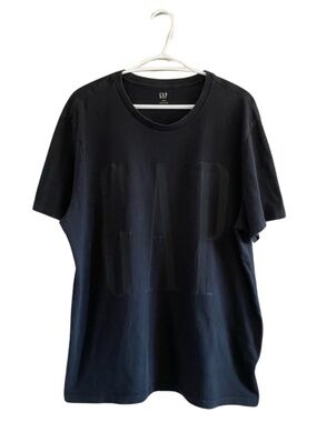 GAP Black Tonal Logo Short Sleeve Cotton Tee – Size XL EUC